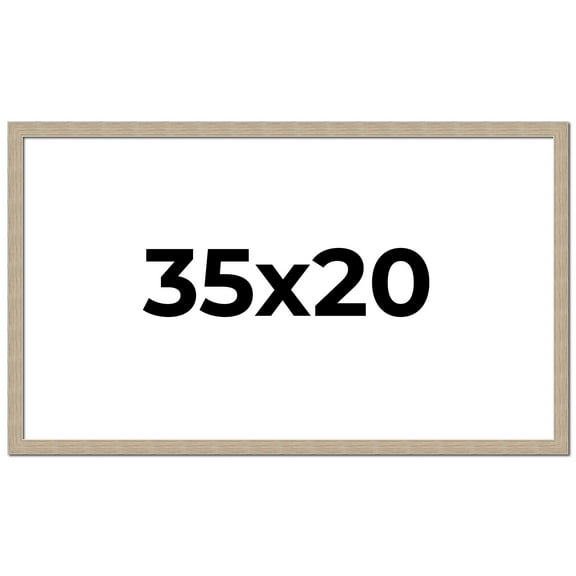 35x20 Frame Grey Solid Wood Picture Frame Width 1 Inches | Interior Frame Depth 0.5 Inches |