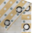 thumbnail image 4 of Ambesonne Yellow and White Grommet Curtain, Stripes Dots, 50" x 96", Almond Green Apricot, 4 of 6