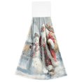 thumbnail image 2 of Wobogo Santa Claus and Snowmen Hand Towel Set of 2 Absorbent for Kitchen and Bathroom With Velcro Hanging Loop 18.2×14in, 2 of 7