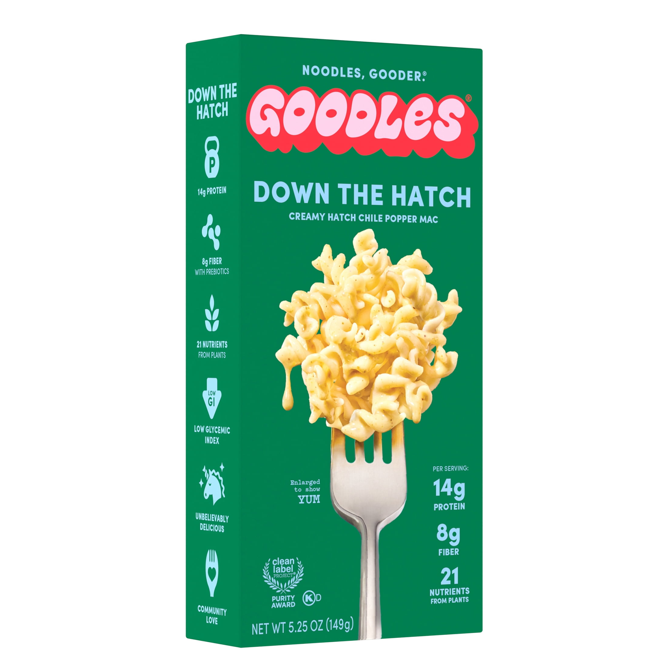(12 pack) Goodles Mac & Cheese Down the Hatch Noodles, Cheddar Chile Popper, Fusilli, Shelf-Stable, 5.25 oz