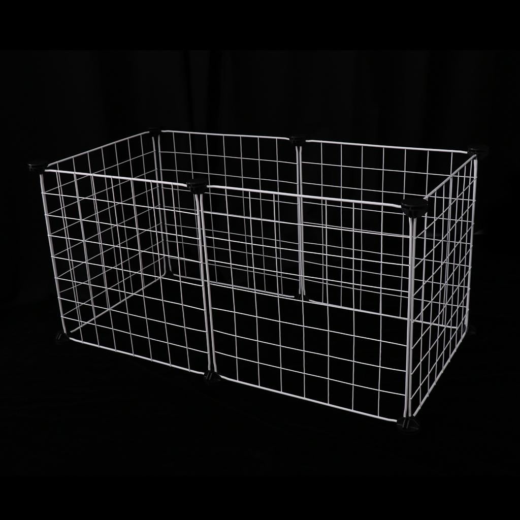 Bvdfgk 6 Panel Dog Cage Kennel Metal/Plastic Enclosure Fence Indoor Outdoor 1 White
