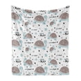 thumbnail image 1 of Cartoon Soft Flannel Fleece Throw Blanket, Let's Play Message from Baby Turtle and Snails Hearts Animal Love, Cozy Plush for Indoor and Outdoor Use, 60" x 80", Pale Blue Dust White, by Ambesonne, 1 of 5