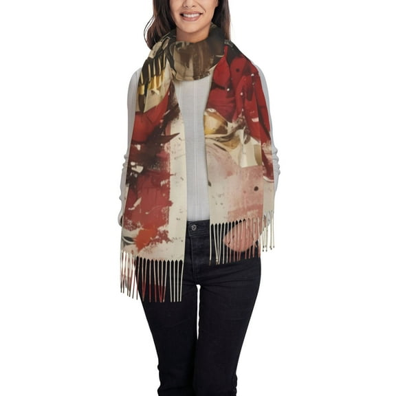 Gaeub Bald Eagle Soldier Print Tassel Scarf,Wraps Scarves for Women,Winter Scarf,Cold Weather Shawls,Ideal for Travel