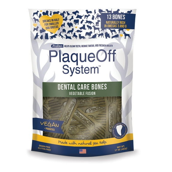 ProDen PlaqueOff System Dental Care Bones with Veggie Flavor for Dogs 17 oz