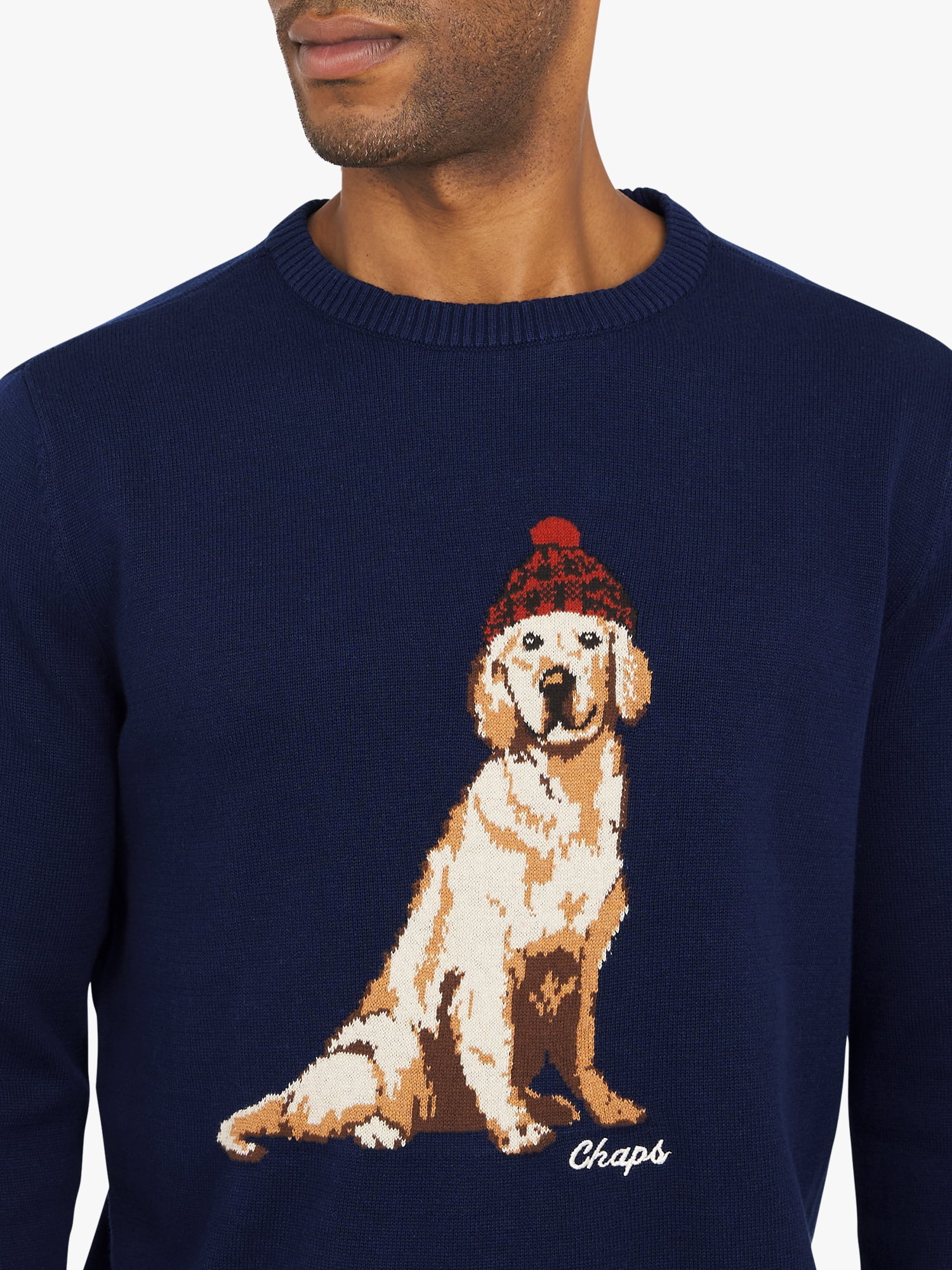 Chaps Men's & Big Men's Cotton Novelty Holiday Crewneck Sweater, Sizes S-3XL