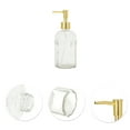 thumbnail image 5 of Unique Bargains 1 Pc Cylinder Wave Texture Soap Dispenser 12.17oz Clear Gold Tone, 5 of 6