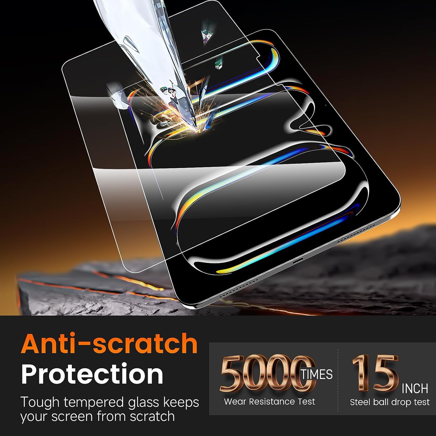 2 Pack Screen Protector for iPad Pro M4/M5 [13 inch] .(2024)/(2025),9H+ Tempered Glass film with Easy-Install box,Apple Pencil Compatible,Bubble Free,HD Clarity,Scratch Resistant