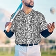 thumbnail image 6 of Balery Weave Geometric Baseball Jersey for Men Casual Button Down Shirts Short Sleeve Active Team Sports Uniform-4X-Large, 6 of 9