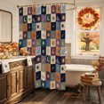 thumbnail image 5 of Purple Green Blue Plaid Shower Curtain, Waterproof Shower Curtains for Bathroom, Moon Floral Cat Checked Washable Fabric Bathtub Curtain Set Bath Decor with 12 Hooks Long 72"x84", 5 of 8