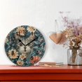 thumbnail image 2 of Yayeee 10" Wall Clock Battery Operated Quartz Round Silent Non-Ticking Home Decor, Flowers Cat, 2 of 6