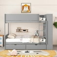 thumbnail image 4 of Solid Wood Full Over Bunk Bed In Gray - 2 Drawers And Multi-layer Cabinet For A Functional Living Area With Storage Units, 4 of 6