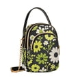 thumbnail image 7 of FORMRS Crossbody Bag for Women Quilted Travel Shoulder Cell Phone Purse with Chain Strap Handbag, Green Flower Pattern, 7 of 7