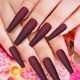 thumbnail image 4 of 100 piezas mate extra larga bailarina prensa en uñas ataúd uñas postizas color sólido cobertura completa uñas postizas mate ataúd uñas postizas con caja para mujeres niñas decoración de uñas Vhermosa, 4 of 7
