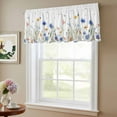 thumbnail image 6 of 2 Pack Flower Leaf Valance for Window Butterfly Flowers Spring Kitchen Valance Rod Pocket Short Curtain Topper Decorative Window Treatment for Living Room Bedroom 42"x12", 6 of 8