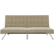 DHP Emily Convertible Tufted Futon Sofa, Gray Linen