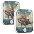 WOBOGO Whale Castle Night Light Lamp with Smart Sensor Dusk to Dawn ...