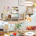 thumbnail image 6 of Bookshelf for Kids, 3 Tier Toddler Bookshelf with Toy Storage Organizer, Nursery Book Shelves, Kids Book Shelf Bookcase for Kid Rooms Playroom, White/Grey, 6 of 8