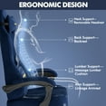 thumbnail image 5 of SOONTRANS Blue Gaming Chair for Adult, Velvet Fabric Ergonomic Comfortable Video Gamer Chair with Footrest, Reclining Office Computer Desk Game Chairs with Massage Lumbar Cushion, Headrest, 5 of 9
