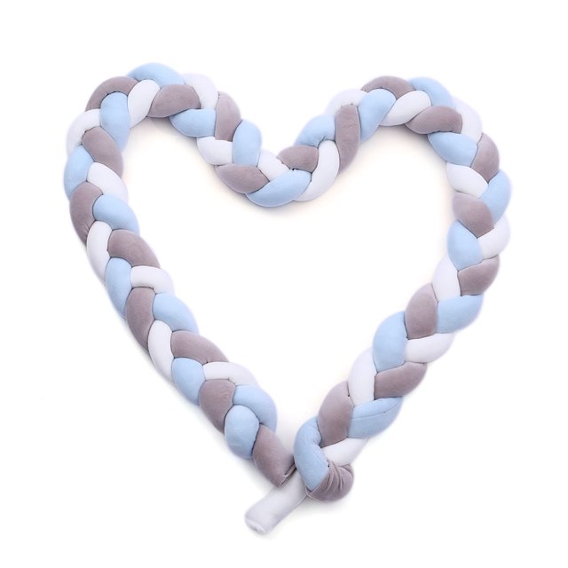 Cojín Parachoques para cuna de bebé, parachoques trenzado anudado, hecho a mano, suave, con nudo, almohadilla, cojín, decoración de cuna de guardería, regalo para recién nacidos, protector de cuna, al Abanopi Cojín