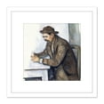 thumbnail image 1 of Paul Cezanne The Cardplayer Painting 8X8 Inch Square Wooden Framed Wall Art Print Picture with Mount, 1 of 4