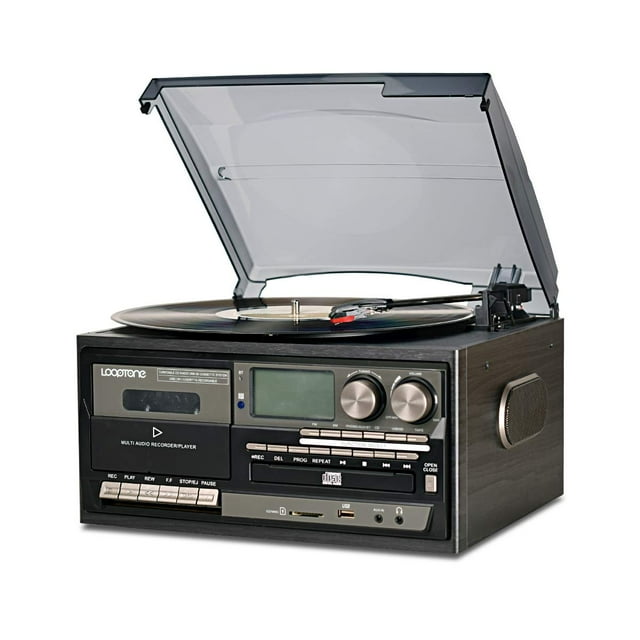 Reproductor de discos LoopTone 9 en 1, casete de CD Bluetooth de 3 velocidades
