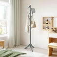 thumbnail image 2 of Costway Wooden Coat Rack Stand Entryway Hall Tree 2 Adjustable Height w/ 8 Hooks Gray, 2 of 12