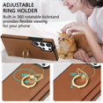 thumbnail image 2 of K-Lion Compatible with Samsung Galaxy S23 Ultra Wallet Case,Luxury PU Leather Shockproof Protective Case Card Holder Slot Ring Holder Kickstand Phone Cover for Samsung Galaxy S23 Ultra ,Brown, 2 of 5