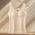 thumbnail image 2 of Xugsiok Underwear Vest for Women Soft Lightly Bottoming Vest Sleeveless Lace Thermal Tank Top Warm Comfortable Base V Neck Fleece Underwear Tops for Cold Weather Outdoor, 2 of 3