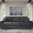 thumbnail image 3 of Coventry 85W Large Living Room Sofa in Charcoal Gray Herringbone Fabric, 3 of 11