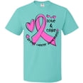 thumbnail image 3 of Inktastic Love, Care, Cure Breast Cancer Awareness Pink Ribbon T-Shirt, 3 of 5