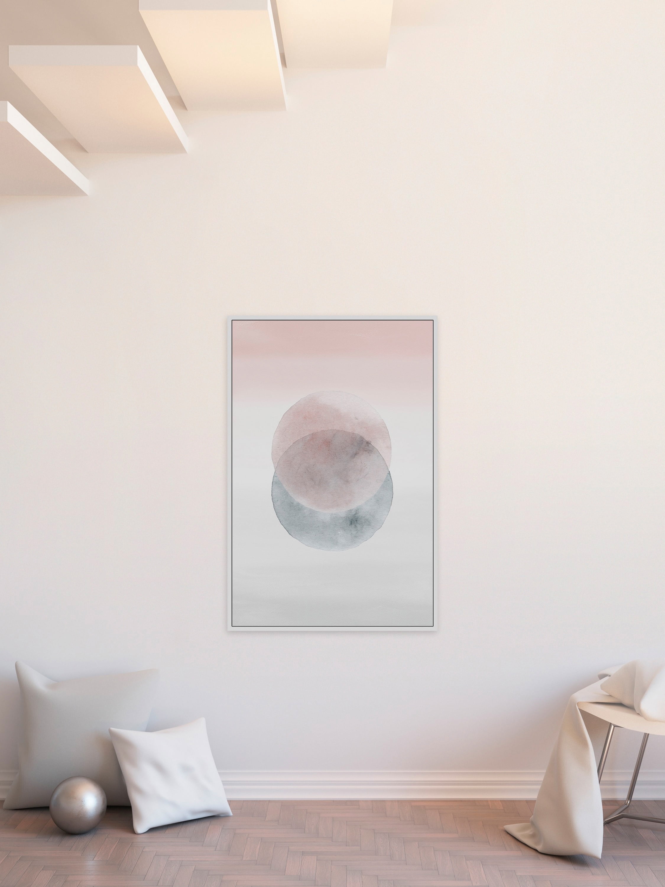 Waning Moons Floater Framed Painting Print on Canvas