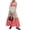 Scarlet, variant on Women's Printed V Neck Tie Shoulder Cami Dress with Smocked Bodice and Tiered Skirt 100% Polyester All Day Comfort