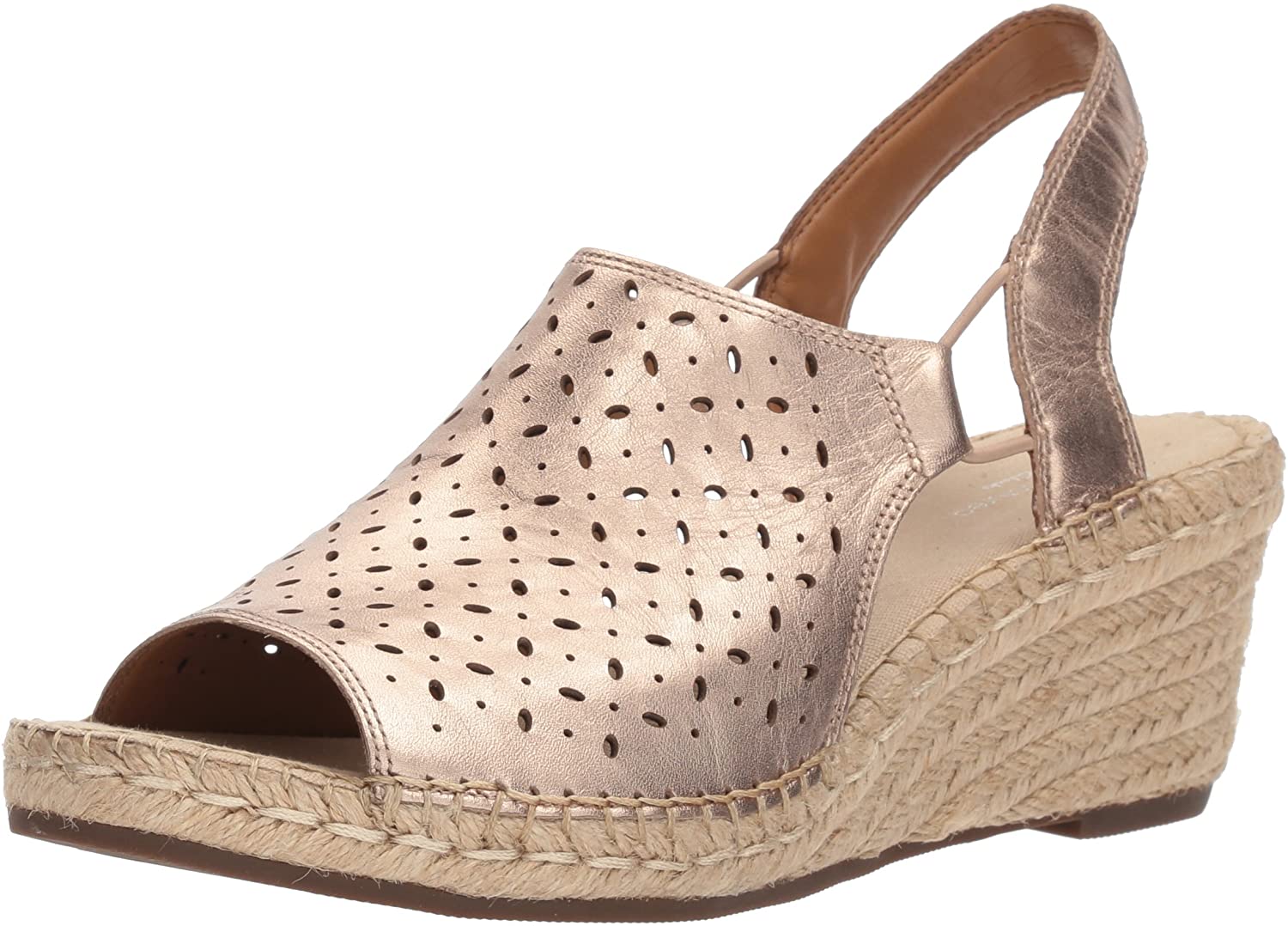 clarks perforated leather espadrilles