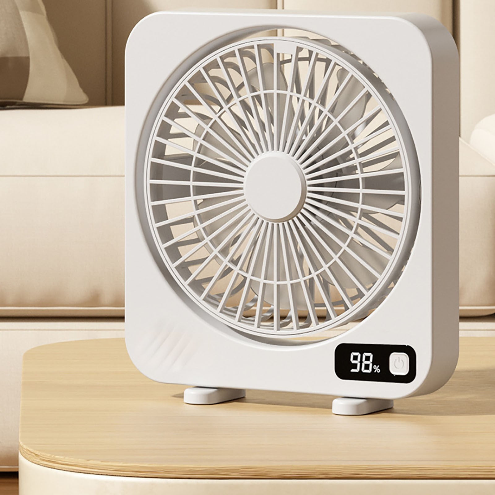 LHNFT Desk Fan Rechargeable Portable Fan with 5 Speeds & LED Display - 14 Inch Personal Silent Table Fan, 180° Tilt, Type-C Fast Charging,Desktop Fan for Bedroom Home Office Outdoor