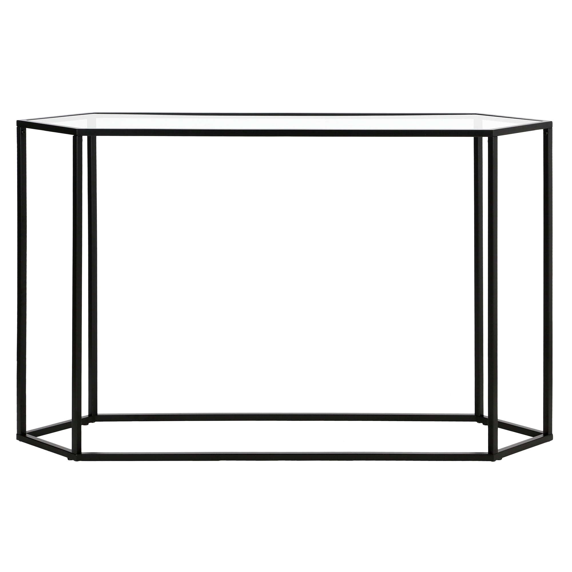 Evelyn&Zoe Beck 48" Wide Hexagonal Console Table, Blackened Bronze