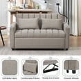 thumbnail image 3 of Convertible Sleeper Sofa Bed with Adjustable Backrest, Pull-Out Bed with 3 USB Ports, 2 Side Pockets, 2 Cup Holders and 360°Swivel Phone Holder, Loveseat Sofa Couch for Living Room, Light Grey, 3 of 9