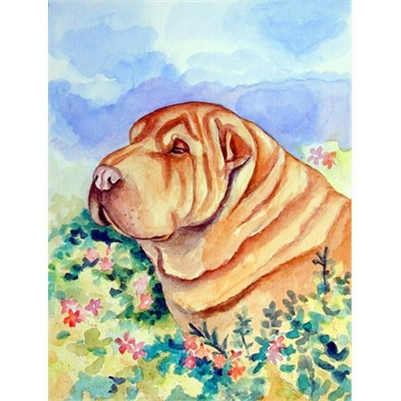 28 x 40 In. Shar Pei Flag Canvas, House Size