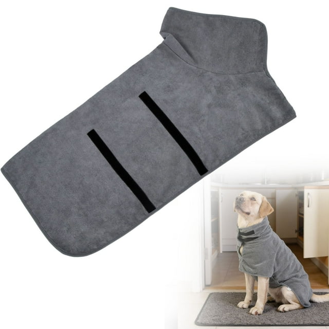 Pet Bathrobe, Dark Gray, Xs, Absorbent Pet Bathrobe Microfiber Dog/Cat Towel Robe Pet Towel for Small/Large Dogs Water Absorbing Pet Grooming Apparel Dog Clothes