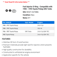 thumbnail image 2 of Fuel Injector O-Ring - Compatible with 1985 - 1995 Toyota Pickup SR5 Turbo 1986 1987 1988 1989 1990 1991 1992 1993 1994, 2 of 2
