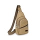 thumbnail image 5 of Mens Crossbody Messenger Bag: Bolsa de hombro con cremallera para teléfono para trabajo / viaje, bolso de pecho a prueba de agua de moda caqui, 5 of 6