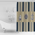 thumbnail image 3 of Polyester Fabric Nautical Shower Curtain, Navy Blue Brown Ocean Coastal Rudder Anchor, Waterproof Bathtub Curtain Bathroom Decor Set with Hooks 72 x 78 Inches,, 3 of 6
