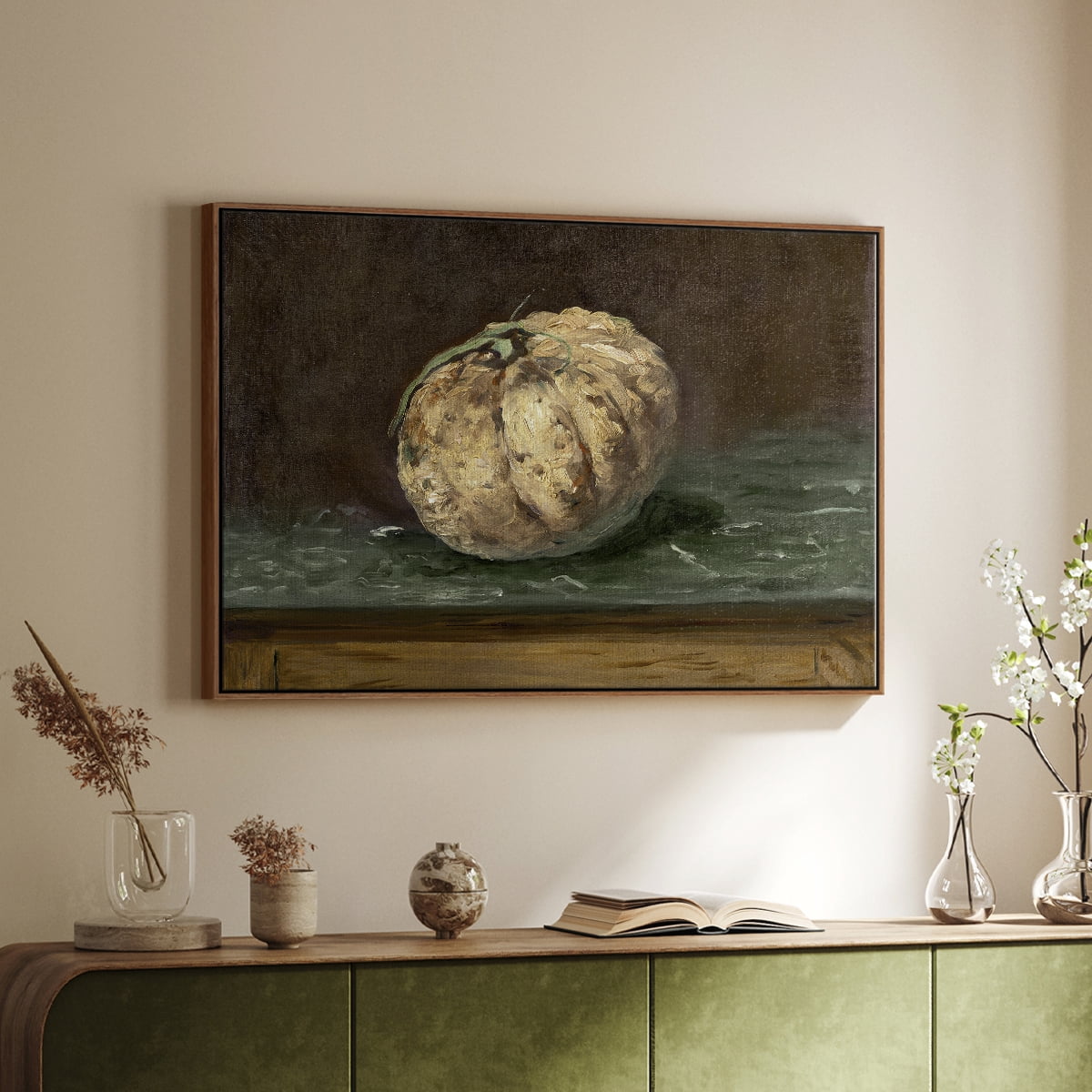 Vintage Botanical Print-LXXII By Wexford Home Framed in Walnut Wood Gallery Wrapped Canvas 17 in. x 25 in.