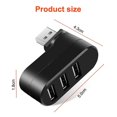 thumbnail image 1 of Premium 3 puertos Abs Mini USB 3.0 Hub puede girar 90/180, negro, 1 of 4