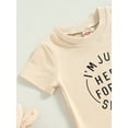 thumbnail image 4 of Infant Boys Summer Outfit Short Sleeve Letter Print Tops Solid Color Drawstring Shorts Sets, 4 of 8