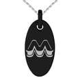 thumbnail image 1 of Stainless Steel Letter M Initial 3D Monogram Engraved Small Oval Charm Pendant Necklace, 1 of 1