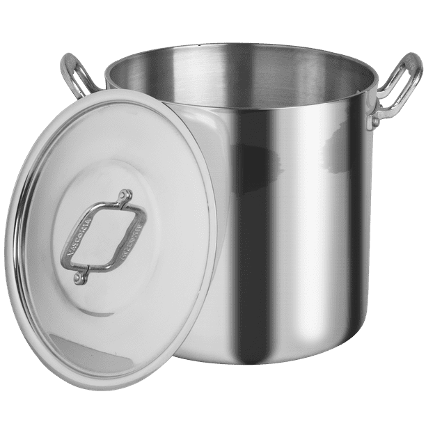 Olla alta recta acorazada de 4.0 mm de 26cm / 13 litros Vasconia Pro de Aluminio Plateado Pulido con Certificación NSF Vasconia Vasconia PRO 4030242
