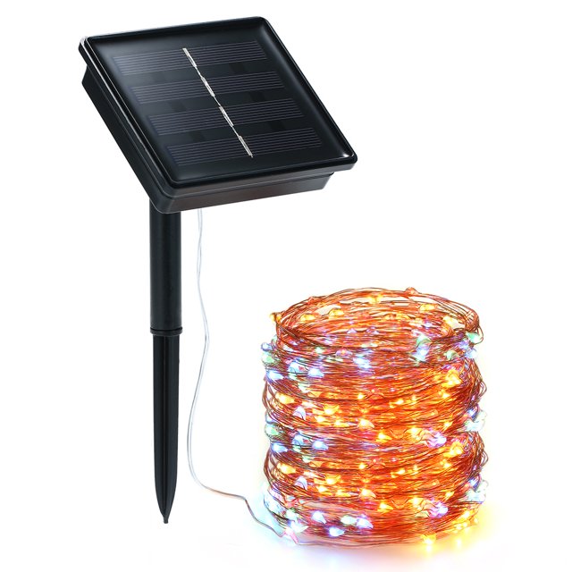 Mistaha Solar String Lights 72ft 100 LED Rope Light 8 Modes Warm White Lights for Party Garden Home Festival Decoratio
