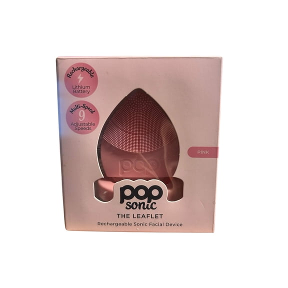 Pop Sonic Rechargeable Sonic Facial Cleansing Device, Pink – USB Powered, Silicone Skincare Tool for Daily Deep Clean