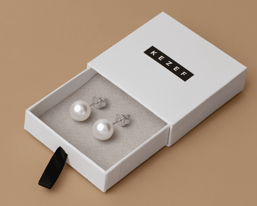 Kezef 5.5mm Genuine White Freshwater Cultured Pearl Stud Earrings for Women with Rhodium-Plated 925 Sterling Silver Posts