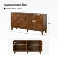 thumbnail image 3 of Tina's Home Walnut Sideboard Buffet Cabinet, 4 Doors & Adjustable Shelves & Solid Wood Legs for Dining Room & Kitchen, 3 of 9